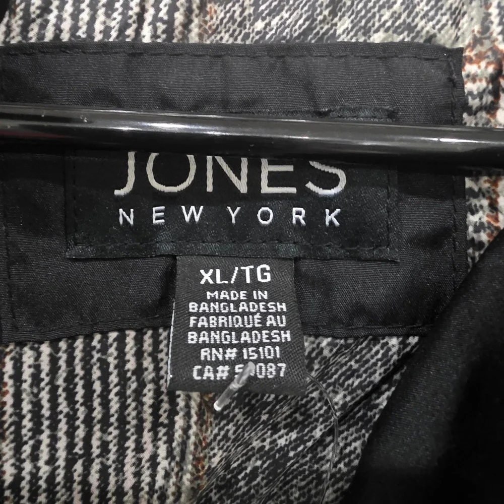 Jones New York Parka In Pocket WaterResistant Hooded Jacket Black XL J29782X-ST